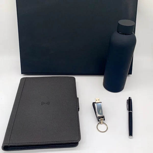 Executive 80000mAh Power Bank Notebook (Wireless Charger), 16GB USB, Metal Pen & Bottle Tech Gift Set with Box & Bag - Image 6