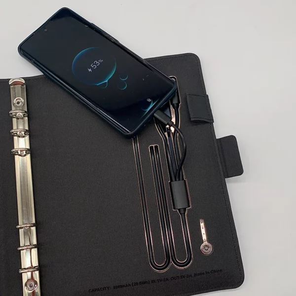 Executive 80000mAh Power Bank Notebook (Wireless Charger), 16GB USB, Metal Pen & Bottle Tech Gift Set with Box & Bag - Image 7