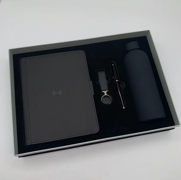 Executive 80000mAh Power Bank Notebook (Wireless Charger), 16GB USB, Metal Pen & Bottle Tech Gift Set with Box & Bag - Image 8