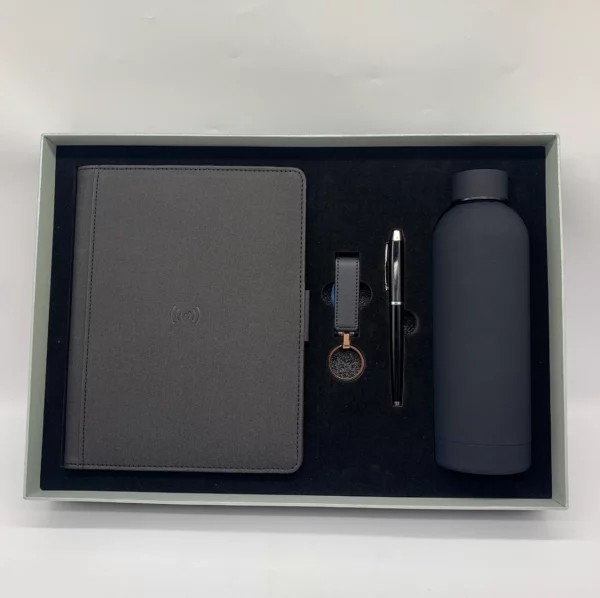 Executive 80000mAh Power Bank Notebook (Wireless Charger), 16GB USB, Metal Pen & Bottle Tech Gift Set with Box & Bag - Image 9