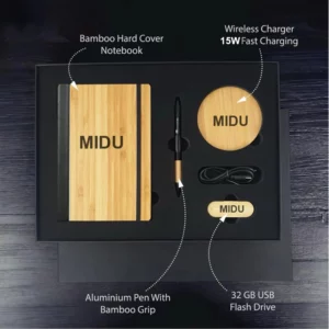 Advanced A5 Notebook, 15W Wireless Charger, Pen & 16GB USB Drive Tech Gift Set with Box & Bag