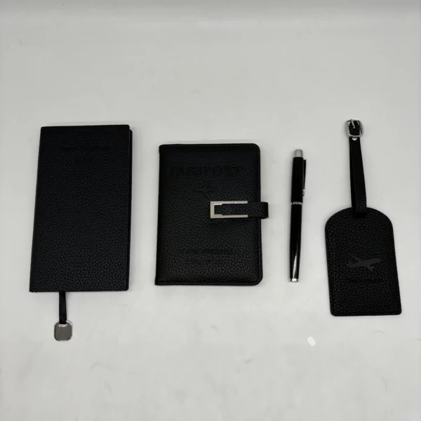 Traveler's Essential A5 Notebook, Passport Holder, Luggage Tags & Pen Gift Set with Box & Bag - Image 4