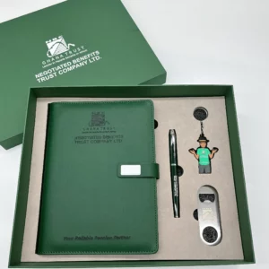 Handy A5 Loose-Leaf Notebook, Metal Pen, Bottle Opener & Keychain Gift Set with Box & Bag