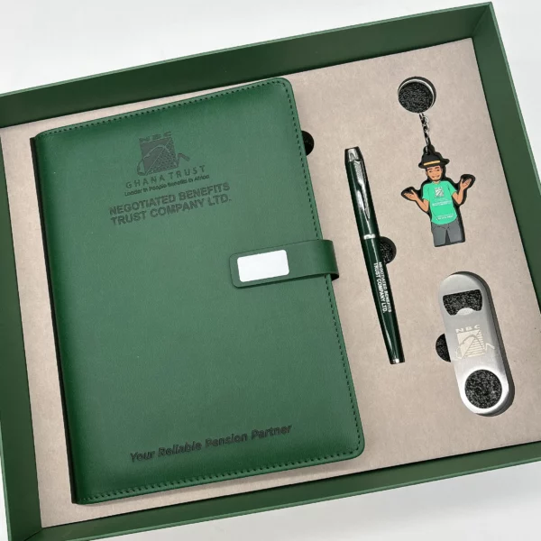 Handy A5 Loose-Leaf Notebook, Metal Pen, Bottle Opener & Keychain Gift Set with Box & Bag - Image 3