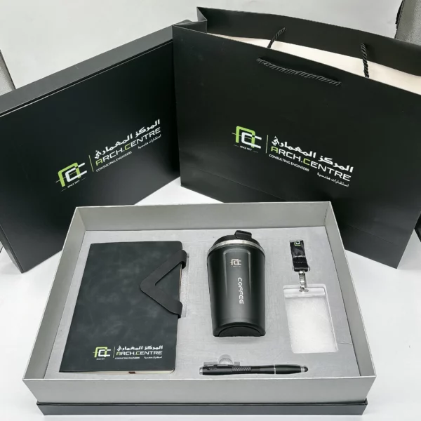 Coffee Lover's Desk Set: A5 Notebook, 304 SS Coffee Mug, Metal Pen & Card Strip Gift Set with Box & Bag - Image 4