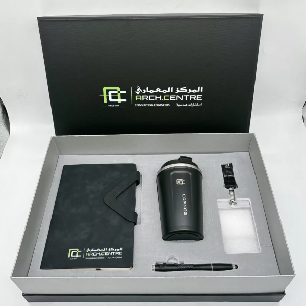 Coffee Lover's Desk Set: A5 Notebook, 304 SS Coffee Mug, Metal Pen & Card Strip Gift Set with Box & Bag - Image 6