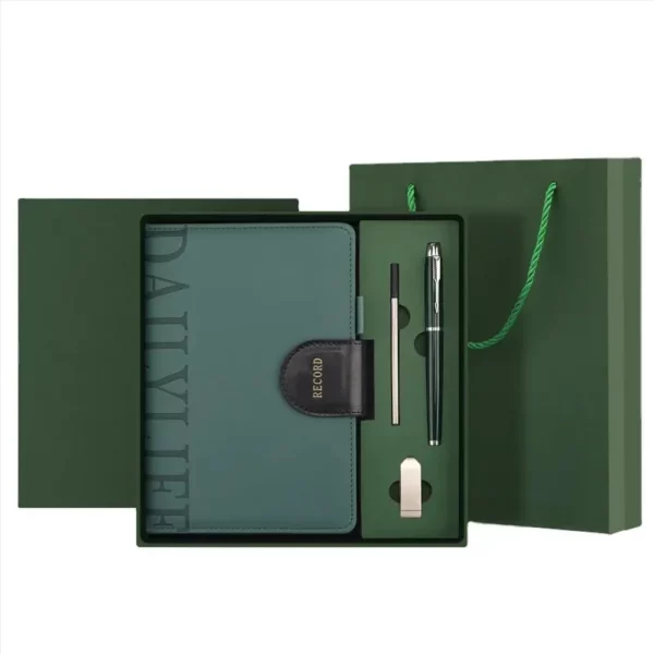 Elegant Wood Cover 304 SS Thermos, Metal Pen (Refill), 16GB USB Drive & A5 Notebook Gift Set with Box & Bag - Image 9