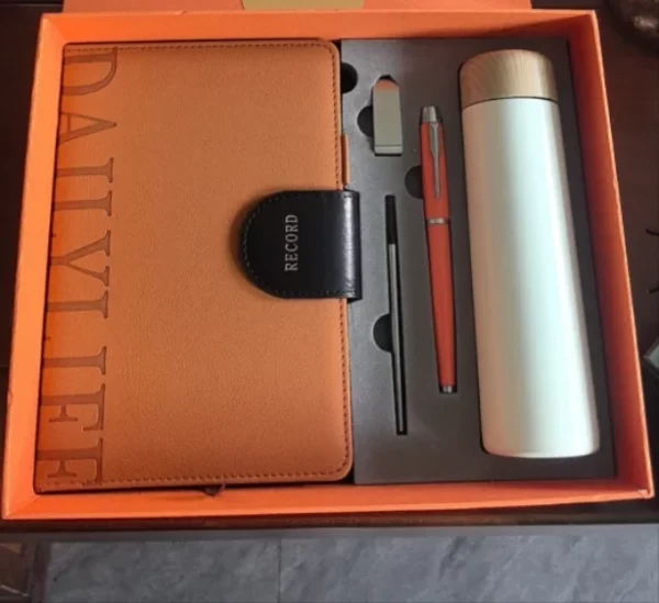 Elegant Wood Cover 304 SS Thermos, Metal Pen (Refill), 16GB USB Drive & A5 Notebook Gift Set with Box & Bag - Image 10