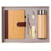 Eco-Friendly Bamboo A5 Notebook, Wood Pen, 16GB Metal USB, Bookmark & Bamboo Thermos Cup Gift Set with Box & Bag
