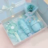 Portable Essentials Gift Set: Mini Fan, Mini 304 SS Thermos, Automatic Umbrella & Humidifier (Light Blue/Pink) with Box & Bag - Image 3