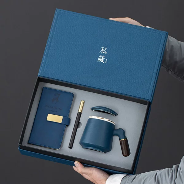 Elegant A6 Notebook, Wooden Pen, Bookmark, Ceramic Cup & 16GB Metal USB Drive Gift Box Set - Image 6