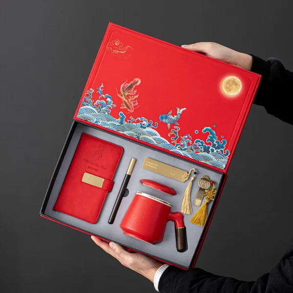Elegant A6 Notebook, Wooden Pen, Bookmark, Ceramic Cup & 16GB Metal USB Drive Gift Box Set - Image 7