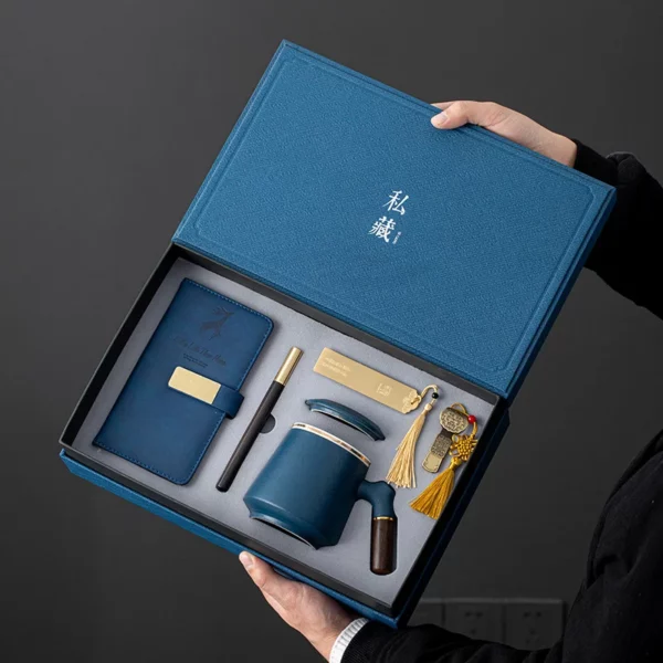 Elegant A6 Notebook, Wooden Pen, Bookmark, Ceramic Cup & 16GB Metal USB Drive Gift Box Set - Image 9
