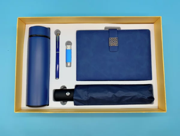 Professional On-the-Go Gift Set: 304 SS Bottle, 16GB Type-C/PC USB, Metal Pen, Automatic Umbrella & A5 Notebook with Box & Bag - Image 8