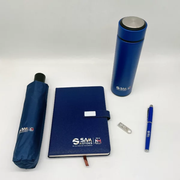 Professional On-the-Go Gift Set: 304 SS Bottle, 16GB Type-C/PC USB, Metal Pen, Automatic Umbrella & A5 Notebook with Box & Bag - Image 7
