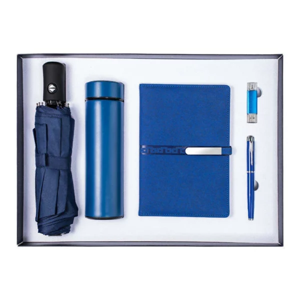 Professional On-the-Go Gift Set: 304 SS Bottle, 16GB Type-C/PC USB, Metal Pen, Automatic Umbrella & A5 Notebook with Box & Bag - Image 9