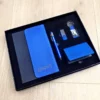 Stylish Metal & PU Keychain, 16GB PU/Metal USB, PU Pen, Card Holder & A5 Loose-Leaf Notebook Gift Set with Box & Bag