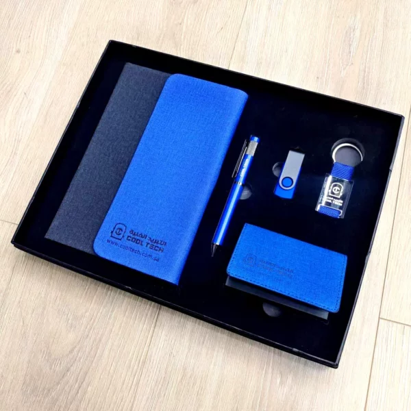 Stylish Metal & PU Keychain, 16GB PU/Metal USB, PU Pen, Card Holder & A5 Loose-Leaf Notebook Gift Set with Box & Bag - Image 10