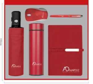 Modern Professional Gift Set: 304 SS Bottle, Automatic Umbrella, Metal Pen, 2.4Ghz Wireless Mouse & A5 Notebook with Box & Bag