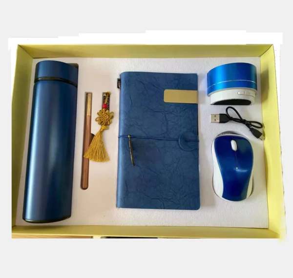 Versatile Tech & Hydration Gift Set: 304 SS Bottle, 16GB USB, Wood Pen, Wireless Mouse, Speaker & A6 Account Notebook with Box & Bag - Image 8