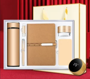Compact Tech & Hydration Gift Set: 304 SS Bottle, 16GB Type-C/PC USB, Metal Pen, Wireless Speaker, 5000mAh Power Bank & A5 Notebook with Box & Bag