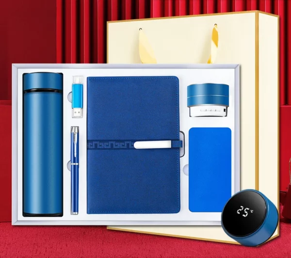 Compact Tech & Hydration Gift Set: 304 SS Bottle, 16GB Type-C/PC USB, Metal Pen, Wireless Speaker, 5000mAh Power Bank & A5 Notebook with Box & Bag - Image 2