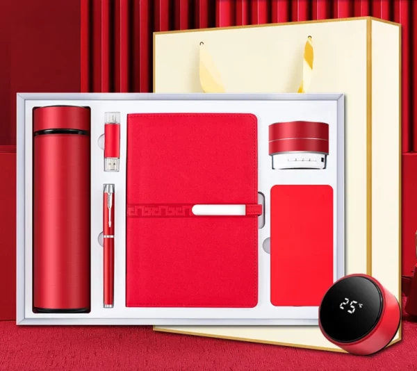 Compact Tech & Hydration Gift Set: 304 SS Bottle, 16GB Type-C/PC USB, Metal Pen, Wireless Speaker, 5000mAh Power Bank & A5 Notebook with Box & Bag - Image 3