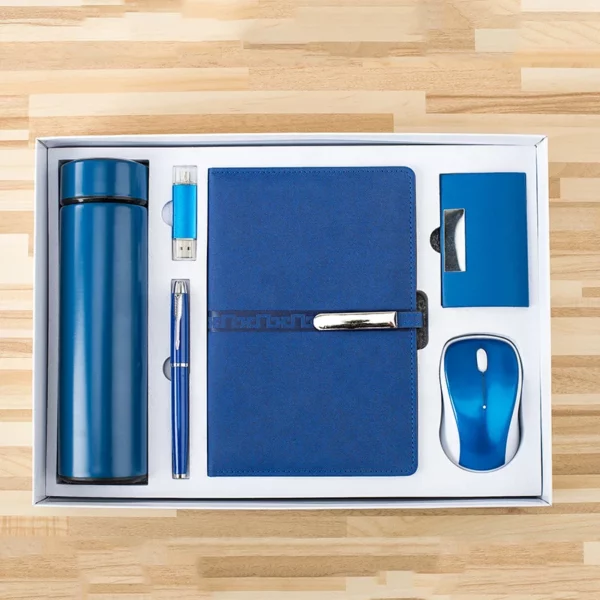 Comprehensive Desk & Tech Gift Set: 304 SS Bottle, 16GB Type-C/PC USB, Metal Pen, PU/Metal Card Holder, Wireless Mouse & A5 Notebook with Box & Bag - Image 8
