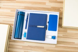 Essential Tech & Writing Gift Set: 304 SS Bottle, 16GB Type-C/PC USB, Metal Pen, 5000mAh Power Bank, Metal/PU Keychain & A5 Notebook with Box & Bag