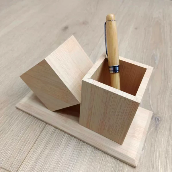 Premium Wood Smart Bottle (Temp Display), Card Holder, Wireless Charger Pen Holder, Wireless Speaker, Pen & Keychain Gift Set with Box & Bag - Image 10