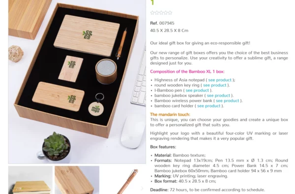 Complete Eco-Friendly Bamboo Gift Set: A5 Notebook, Keychain, Pen, Wireless Speaker, 10000mAh Wireless Power Bank & Card Holder Gift Box - Image 6