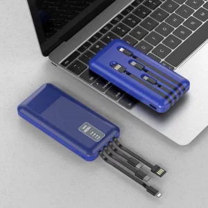 Ultimate Executive Travel & Tech Gift Set: Wallet, Keychain, Pen, Card Holder, Check Holder, 7000mAh Power Bank Notebook (Wireless Charger, 16GB USB, Color Lights), 10000mAh Power Bank & Smart Digital Thermos Cup with Box & Bag
