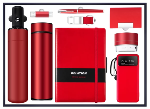 Ultimate Executive Tech & Lifestyle Gift Set: 304 SS Bottle, PU/Metal Keychain, Metal Pen, 16GB Type-C/PC USB, 10000mAh Power Bank, PU/Metal Card Holder, Wireless Speaker, A5 Notebook & Automatic Umbrella with Box & Bag - Image 2