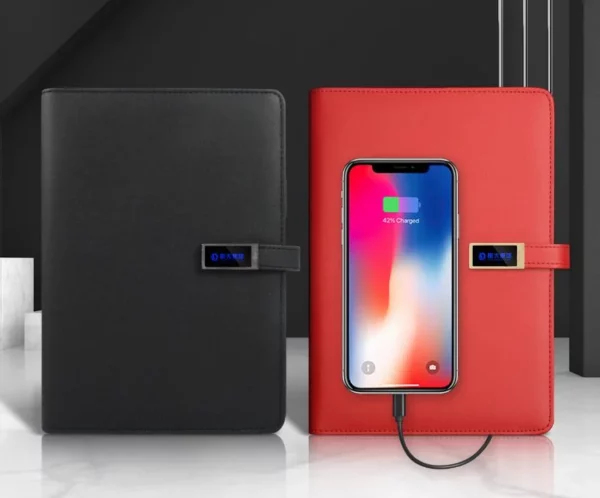 Blue light up logo power bank notebook with box and bag - Image 7