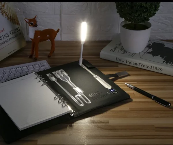 Lamp smartnotebook, 8,000mAh power bank notebook with loose-leaf inner pages - Image 6