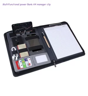 A4 file with power bank mutifunctional power bank notebook