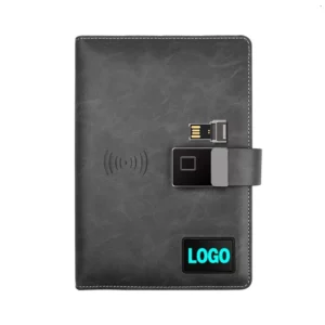 Fingerprint lock with video player high end power bank notebook