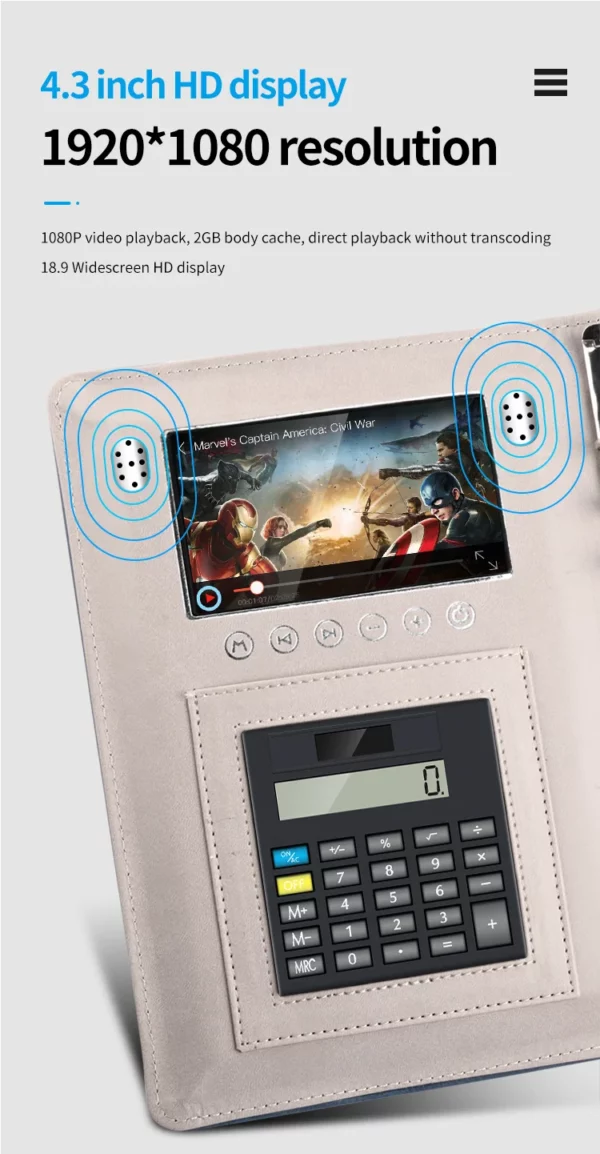 Fingerprint lock with video player high end power bank notebook - Image 10