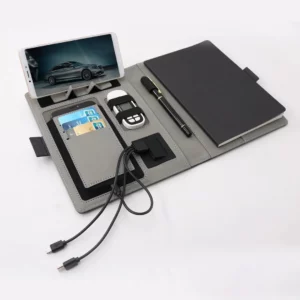 Mutifunctional power bank notebook with removable notepad