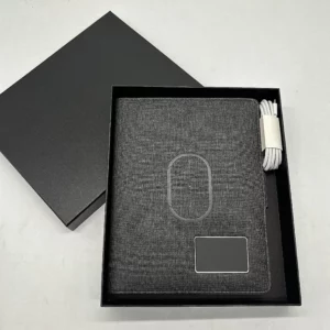 Light up logo Mutifunctional power bank notebook with removable notepad
