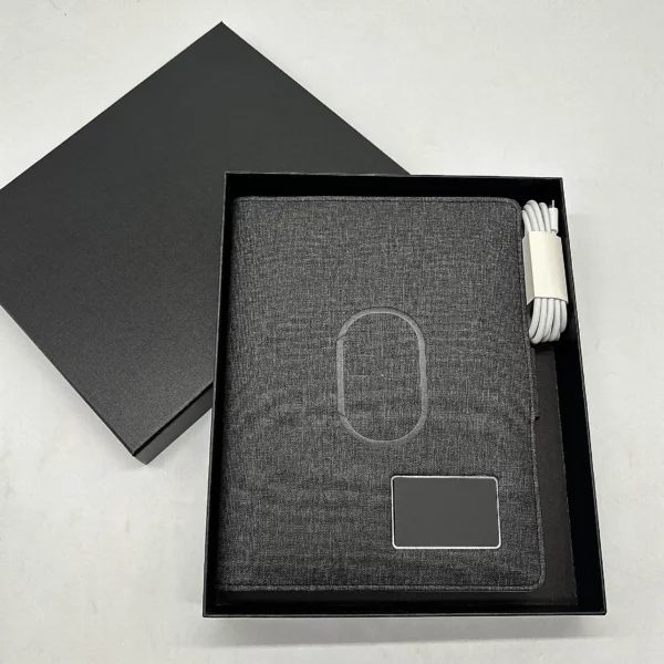 Light up logo Mutifunctional power bank notebook with removable notepad
