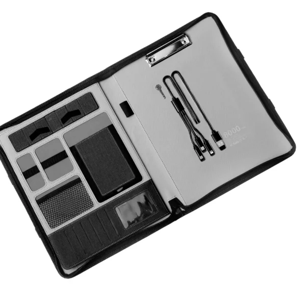 A4 file with light up logo, U flash drive, mutifunctional power bank notebook - Image 4