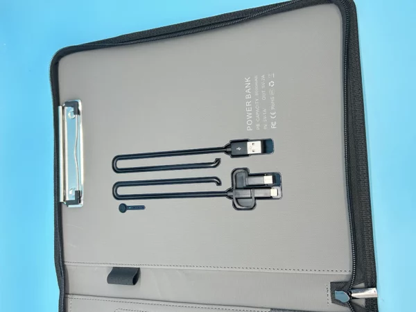 A4 file with light up logo, U flash drive, mutifunctional power bank notebook - Image 5