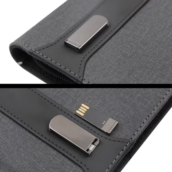 A4 file with light up logo, U flash drive, mutifunctional power bank notebook - Image 7