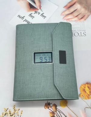 Power bank notebook with clock, 8,000mAh buid-in power bank