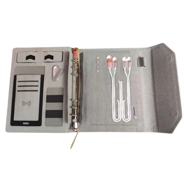 Power bank notebook with clock, 8,000mAh buid-in power bank - Image 4