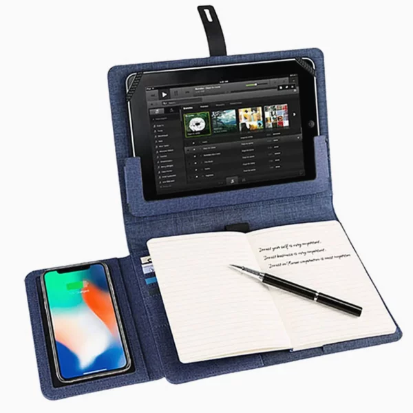 3 folds power bank notebook with phone holder - Image 7