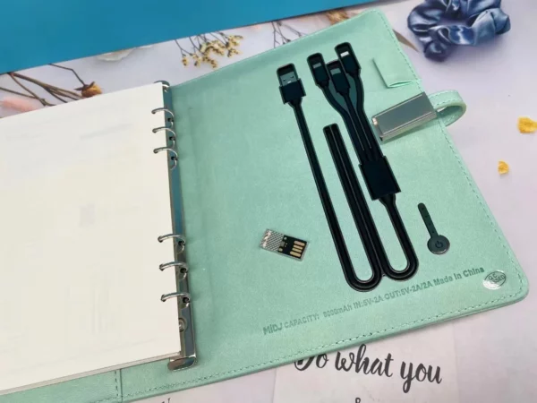 High quality gifts VIP gifts power bank notebook with light up log gift box and bag (Copy) - Image 5