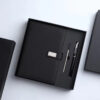 Round buckle notebook + pen gift set 2 in 1 with gift box and bag