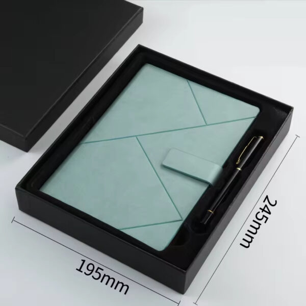 Round buckle notebook + pen gift set 2 in 1 with gift box and bag - Image 4